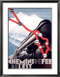Chemins de fer de l'Est Estampe encadrée par Theodoro 