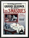 Theatre de Grand Guignol, Les 3 Masques Innrammet Giclee-trykk av Adrien Barrere Theatre de Grand Guignol, Les 3 Masques Innrammet Giclee-trykk av Adrien Barrere