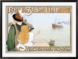 Red Star Line Framed Giclee Print by Henri Cassiers