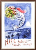 Chagall Nice, soleil, fleurs Estampe encadrée par Marc Chagall