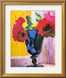 Roses dans un vase bleu Art par Alexej Von Jawlensky