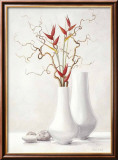 Willow Twigs with Red Flowers Art par Karin Valk