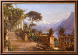 Terrasse avec vue sur le lac de Côme Posters par Carl Frederic Aagaard