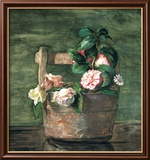 Camellias & Roses in Japanese Vase Affiches par John Lafarge