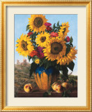 Sunflowers over Castle Ruin Prints by Joe Anna Arnett
