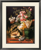 Roses et Autres Fleurs, Coquillages, Tete de Requin et Petrifications, c.1819 Plakater av Antoine Berjon Roses et Autres Fleurs, Coquillages, Tete de Requin et Petrifications, c.1819 Plakater av Antoine Berjon