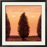 Three Trees, Two Clouds Plakat av John Beerman Three Trees, Two Clouds Plakat av John Beerman