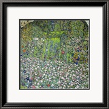 Garden Landscape with Hilltop Estampe encadrée par Gustav Klimt