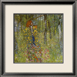 Farm Garden with Crucifix Estampe encadrée par Gustav Klimt