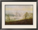 Elbe Skiff in the Morning Mist Estampe encadrée par Caspar David Friedrich