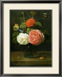Bouquet de Roses avec Papaillons et Insectes Kunstdrucke von Jacob Fopsen Van Es