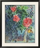 Fleurs et amoureux Affiches par Marc Chagall