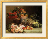 Still Life with Fruits and Flowers Plakater av Pierre Bourgogne Still Life with Fruits and Flowers Plakater av Pierre Bourgogne