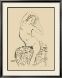 Seated Nude, c.1914-16 Láminas por Gustav Klimt