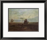 Evening by the Baltic Estampe encadrée par Caspar David Friedrich