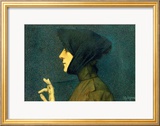 The Woman with a Gold Medallion Lámina giclée enmarcada por Lucien Lévy-Dhurmer