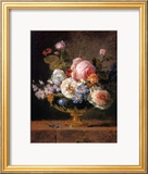 Fleurs dans un Vase de Porceleine Bleue, c.1780 Kunstdrucke von Anne Vallayer-coster