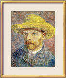 Autorretrato con sombrero de paja Lámina giclée enmarcada por Vincent van Gogh Autorretrato con sombrero de paja Lámina giclée enmarcada por Vincent van Gogh