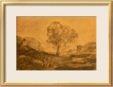 Landscape with a Tree Plakaty autor Jean-Baptiste-Camille Corot