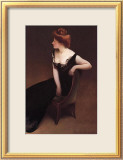 Woman Reclining in Black Dress Affiches par John White Alexander