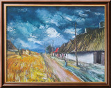 Thatched Cottages at the Roadside Affiches par Maurice Vlaminck