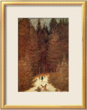 Chasseur in the Forest Estampe encadrée par Caspar David Friedrich