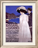 Kursaal de Lugano Innrammet Giclee-trykk av Luigi Basorini