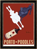 Porto Poodles Reproduction encadrée édition limitée par Ken Bailey