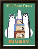 Malamute Milk Bones Reproduction encadrée édition limitée par Ken Bailey