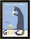 Gray Cat Lámina enmarcada de edición limitada por Ken Bailey
