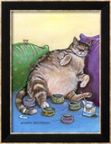 Chat obèse Estampe encadrée par Gary Patterson