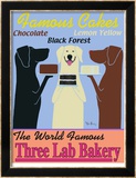 La boulangerie des trois labradors Reproduction encadrée édition limitée par Ken Bailey