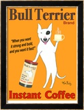 Bull Terrier Coffee Reproduction encadrée édition limitée par Ken Bailey