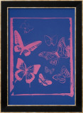 Vanishing Animals: Butterflies, c.1986 (Hot Pink on Blue) Posters par Andy Warhol
