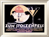 Weinhaus Zum Stolzenfels Restaurant Estampe encadrée par Reinhard Hoffmuller