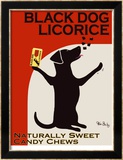 Réglisse d'un chien noir Reproduction encadrée édition limitée par Ken Bailey