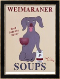 Weimaraner Soups Reproduction encadrée édition limitée par Ken Bailey