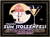 Weinhaus Zum Stolzenfels Restaurant Estampe encadrée par Reinhard Hoffmuller
