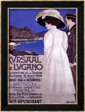 Kursaal de Lugano Innrammet Giclee-trykk av Luigi Basorini