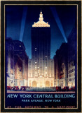New York, Central Building, 1930 Innrammet Giclee-trykk av Chesley Bonestell New York, Central Building, 1930 Innrammet Giclee-trykk av Chesley Bonestell