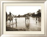 Men and Camels in River Arte por Alexis de Vilar Men and Camels in River Arte por Alexis de Vilar