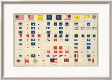 Civil War: Flags, Badges, c.1895 Gerahmter Giclée-Druck