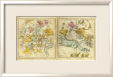 The Constellations in October - March, c.1835 Innrammet Giclee-trykk av Elijah H. Burritt