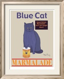 Blue Cat Lámina enmarcada de edición limitada por Ken Bailey