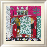 Pink Elephant with Lilies I Art by Relton & Marine 