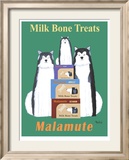 Malamute Milk Bones Reproduction encadrée édition limitée par Ken Bailey