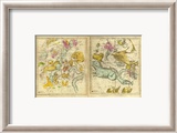 The Constellations in October - March, c.1835 Innrammet Giclee-trykk av Elijah H. Burritt