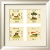 Four Woodland Animals Posters by Irene Kirilloff