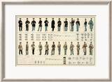 Civil War: Uniforms, US and Confederate Armies, c.1895 Gerahmter Giclée-Druck