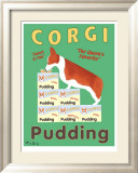 Corgi Pudding Reproduction encadrée édition limitée par Ken Bailey